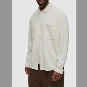 Mode of One Men's Long Sleeve Knit Snap Front Shirt Vanilla Size  XL